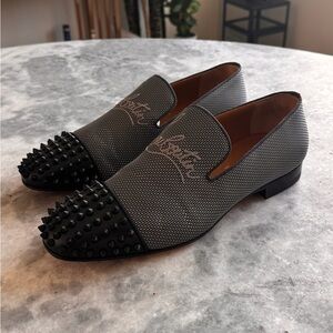 Christian Louboutin
Spike Spooky Grey Black Loafers